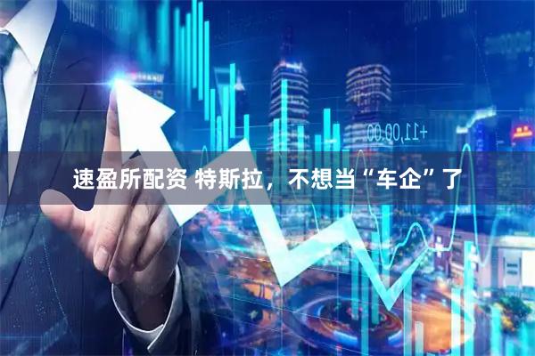 速盈所配资 特斯拉，不想当“车企”了